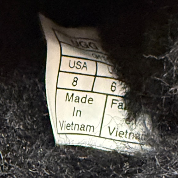 UGG Scuff Sis Slippers Womens 8 Black Suede Shearling Fur - Picture 10 of 11